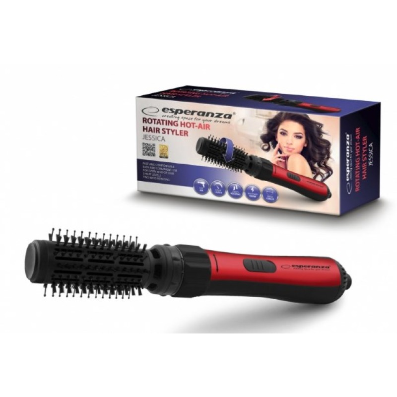 Esperanza EBL008 hair styling tool Hot air brush Black,Red 1.8 m 1000 W Esperanza EBL008 hair styling tool Hot air brush Black,Red 1.8 m 1000 W