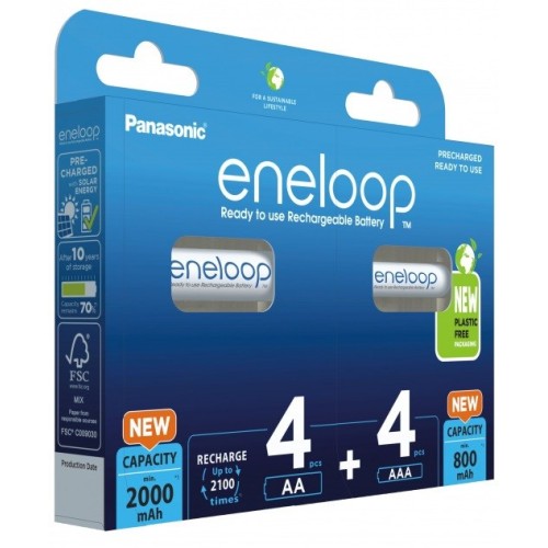 PANASONIC ENELOOP ZESTAW 4x AA 2000mAh + 4x AAA 800mAh PANASONIC ENELOOP ZESTAW 4x AA 2000mAh + 4x AAA 800mAh