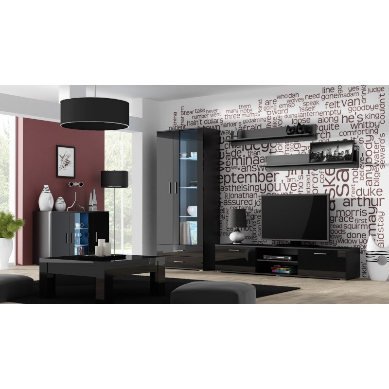 Cama sideboard 120 cm SOHO S7 black/black gloss Cama sideboard 120 cm SOHO S7 black/black gloss