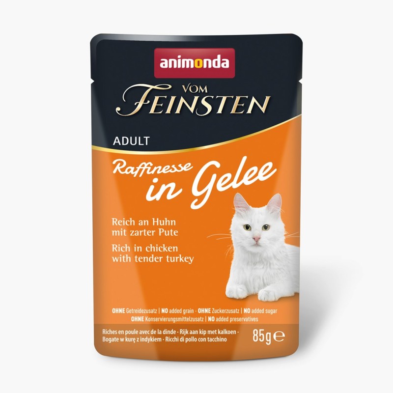 ANIMONDA Vom Feinsten Adult Raffinesse in Jelly rich in Chicken with Turkey - wet food for cats - 85g ANIMONDA Vom Feinsten Adult Raffinesse in Jelly rich in Chicken with Turkey - wet food for cats - 85g
