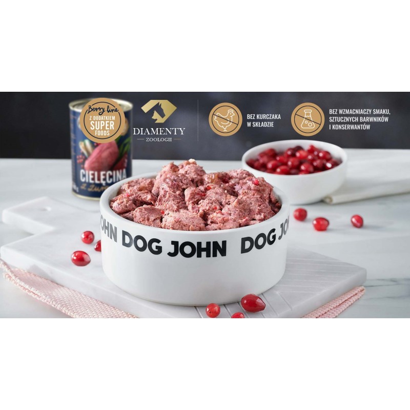 JOHN DOG Berry Line Adult Veal with cranberries - wet dog food - 400g