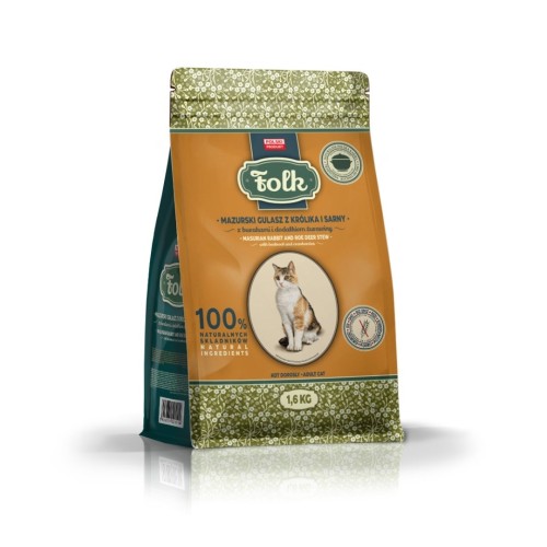 FOLK Masurian-style rabbit and roe deer stew with beets and cranberries - dry cat food - 1,6kg FOLK Masurian-style rabbit and roe deer stew with beets and cranberries - dry cat food - 1,6kg