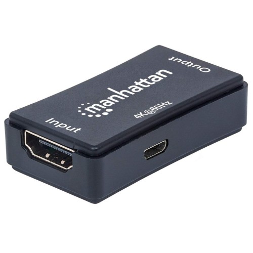 Manhattan HDMI Repeater, 4K@60Hz, Active, Boosts HDMI Signal up to 40m, Black, Three Year Warranty, Blister Manhattan HDMI Repeater, 4K@60Hz, Active, Boosts HDMI Signal up to 40m, Black, Three Year Warranty, Blister