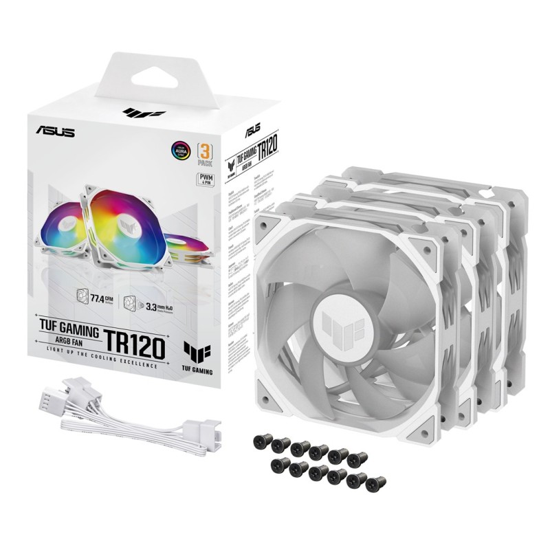 ASUS TUF GAMING TR120 ARGB 3IN1 White Computer case Air cooler 12 cm ASUS TUF GAMING TR120 ARGB 3IN1 White Computer case Air cooler 12 cm