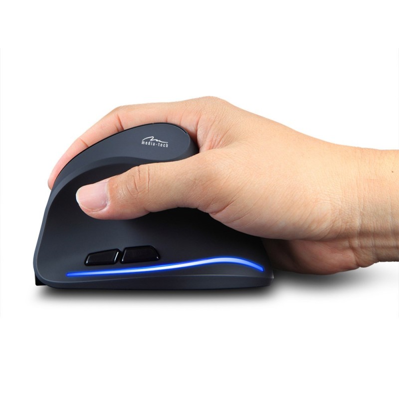 MEDIA-TECH VERTIC RF MT1123 Wireless vertical mouse RF 2400 DPI Black MEDIA-TECH VERTIC RF MT1123 Wireless vertical mouse RF 2400 DPI Black