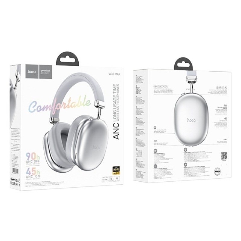 Hoco W35 Max Auspicious Headset ANC In-Ear Wireless Bluetooth Silver Hoco W35 Max Auspicious Headset ANC In-Ear Wireless Bluetooth Silver