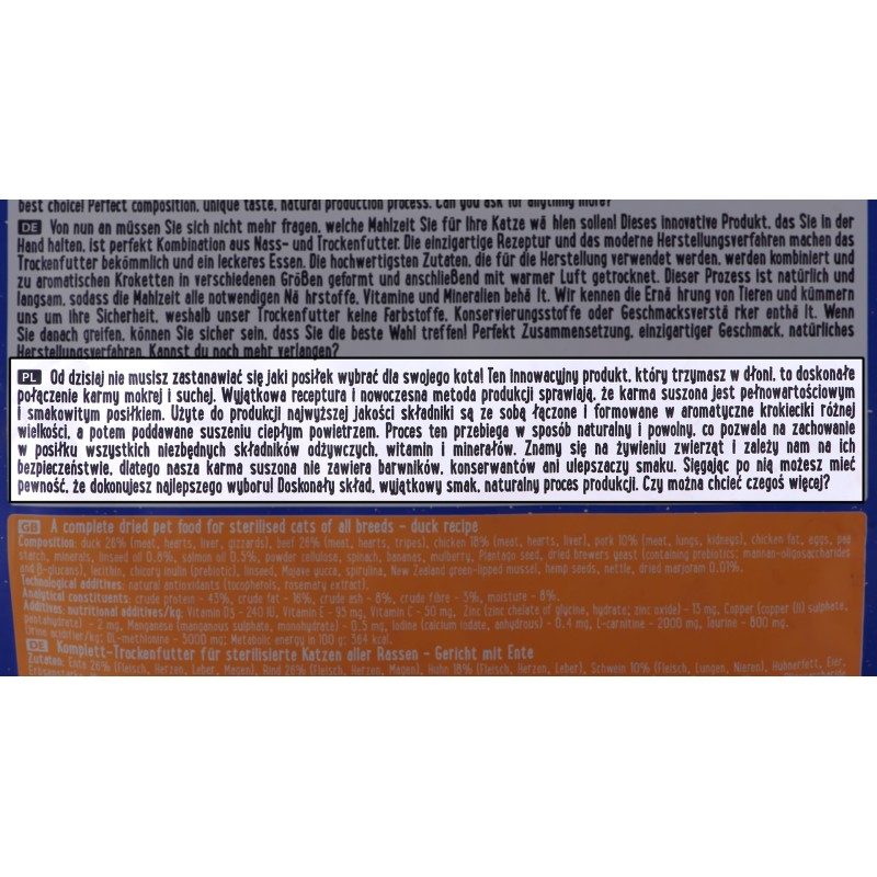 DOLINA NOTECI Superfood Sterilised Duck - Dry Cat Food - 1 kg DOLINA NOTECI Superfood Sterilised Duck - Dry Cat Food - 1 kg