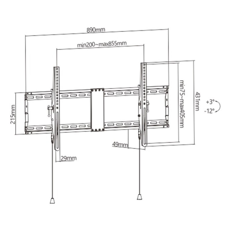 Gembird WM-90T-01 TV mount 2.29 m (90 Gembird WM-90T-01 TV mount 2.29 m (90