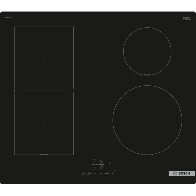 Bosch Serie 4 PVS61RBB5E hob Black Built-in 60 cm Zone induction hob 4 zone(s) Bosch Serie 4 PVS61RBB5E hob Black Built-in 60 cm Zone induction hob 4 zone(s)