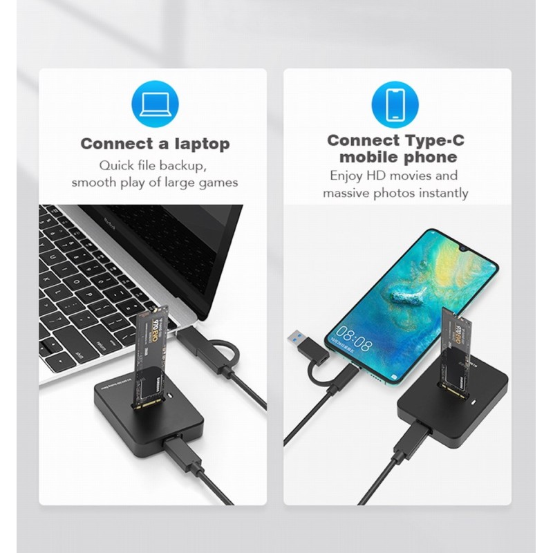 Gembird DD-U3M2 storage drive docking station USB 3.2 Gen 1 (3.1 Gen 1) Type-C Black Gembird DD-U3M2 storage drive docking station USB 3.2 Gen 1 (3.1 Gen 1) Type-C Black