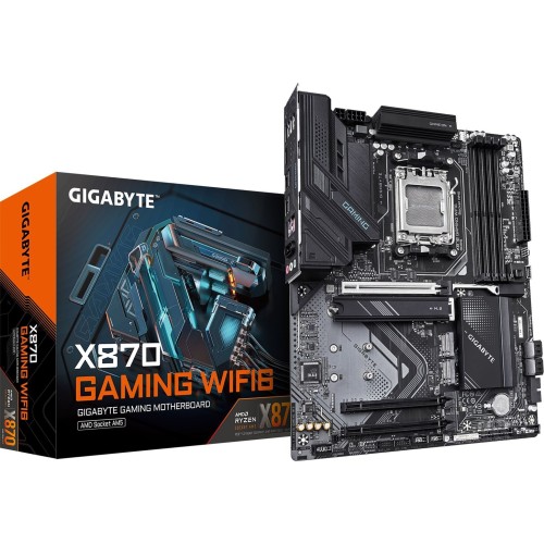 GIGABYTE X870 GAMING WIFI6 Motherboard - Supports AMD Ryzen 9000 CPUs, 8+2+2 phases VRM, up to 8000MHz DDR5 (OC), 1xPCIe 5.0 + 2xPCIe 4.0, Wi-Fi 6, 2.5GbE LAN, USB 4 GIGABYTE X870 GAMING WIFI6 Motherboard - Supports AMD Ryzen 9000 CPUs, 8+2+2 phases VRM, up to 8000MHz DDR5 (OC), 1xPCIe 5.0 + 2xPCIe 4.0, Wi-Fi 6, 2.5GbE LAN, USB 4