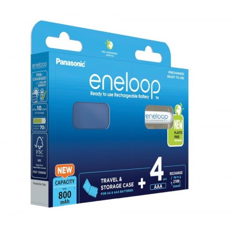 Rechargeable batteries PANASONIC ENELOOP AAA 800 mAh 4 szt + case (BK-4MCDE/4CP+CASE) Rechargeable batteries PANASONIC ENELOOP AAA 800 mAh 4 szt + case (BK-4MCDE/4CP+CASE)