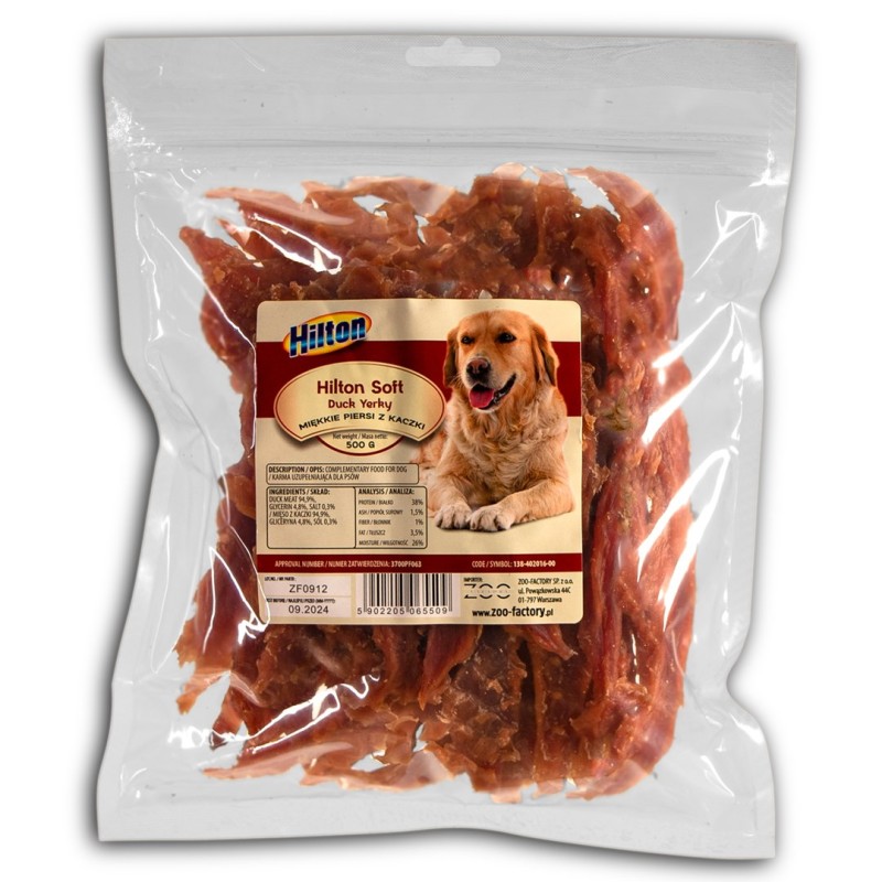 HILTON Soft Duck Jerky - Dog treat - 500 g