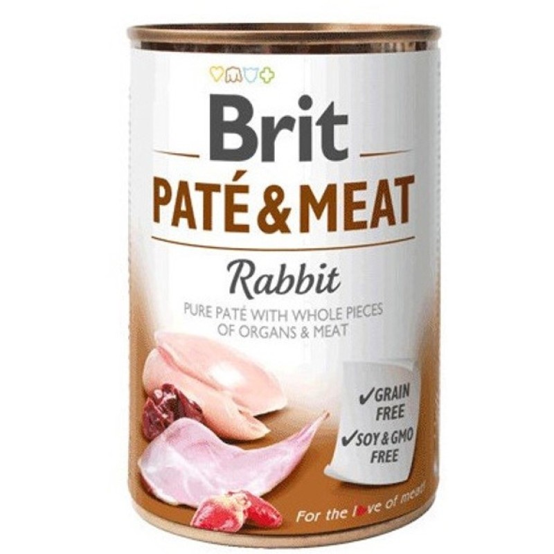 BRIT Paté & Meat Rabbit - wet dog food - 400g