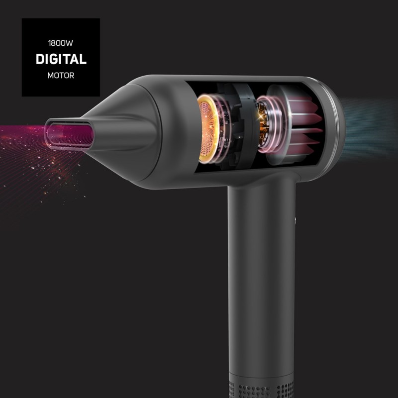 Taurus DIGITAL FORCE 2000 IONIC hair dryer 1800 W Black Taurus DIGITAL FORCE 2000 IONIC hair dryer 1800 W Black