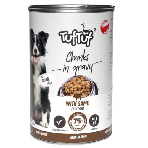TUF TUF Meaty chunks with game - wet dog food - 1250g TUF TUF Meaty chunks with game - wet dog food - 1250g