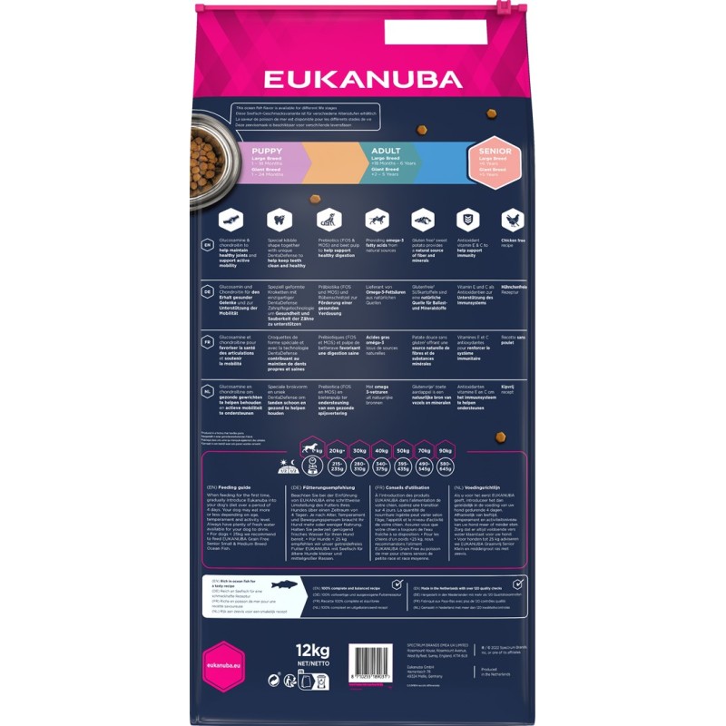 EUKANUBA Grain Free Senior large/giant breed, Ocean fish - dry dog food - 12 kg EUKANUBA Grain Free Senior large/giant breed, Ocean fish - dry dog food - 12 kg
