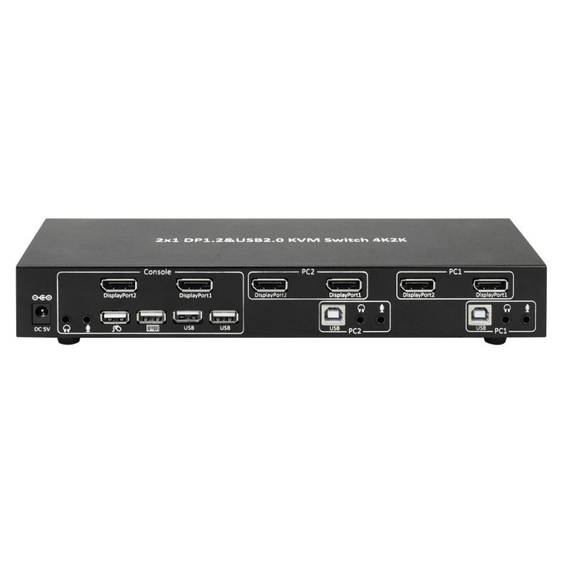 Techly IDATA DP-KVM2 KVM switch Black Techly IDATA DP-KVM2 KVM switch Black
