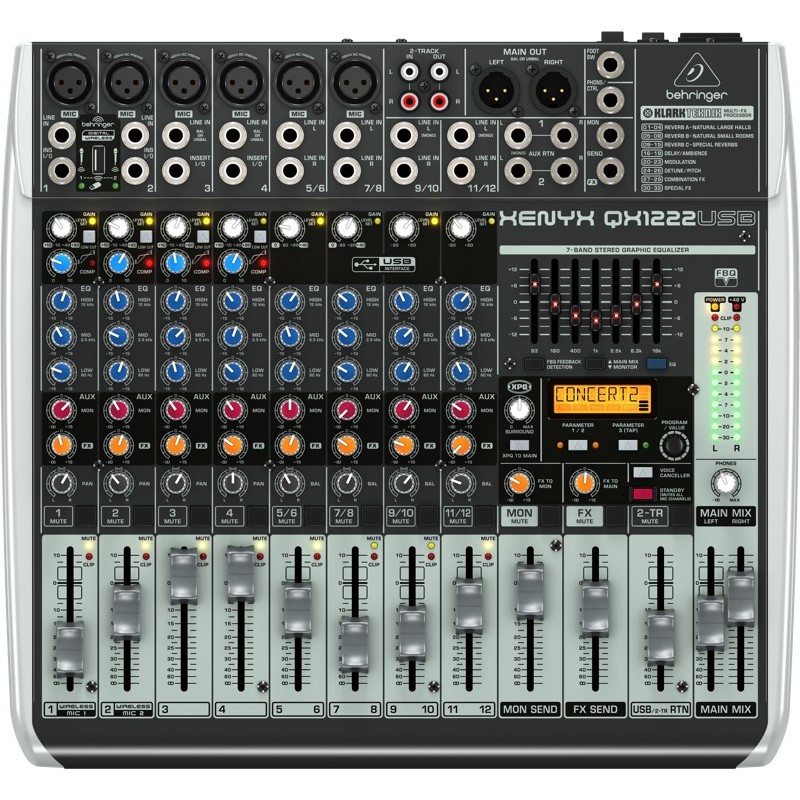 Behringer QX1222USB audio mixer 16 channels