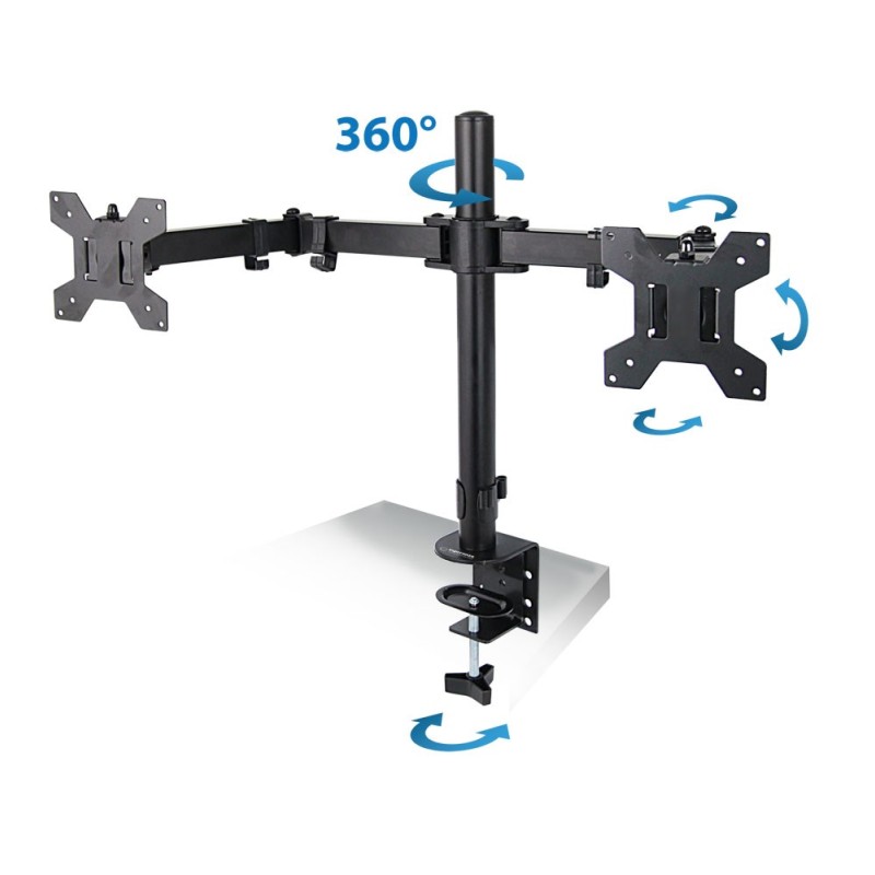Esperanza ERW018 Desk mount for two monitors 10-27'' up to 8kg Esperanza ERW018 Desk mount for two monitors 10-27'' up to 8kg