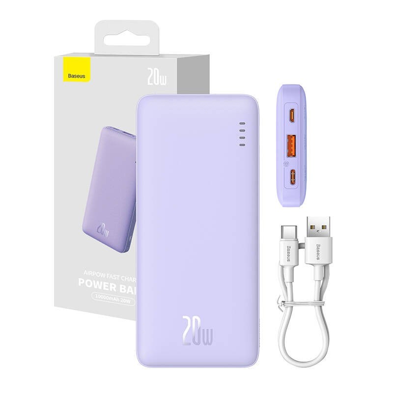 Baseus Airpow Lithium polymer power bank 10000 mAh 20 W Purple Baseus Airpow Lithium polymer power bank 10000 mAh 20 W Purple