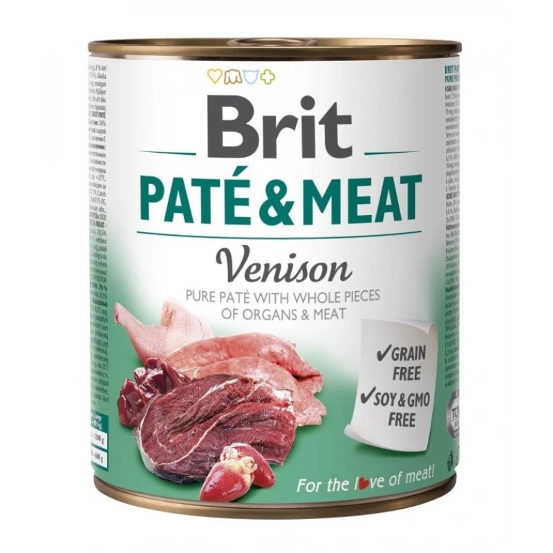 BRIT Paté & Meat Venison - wet dog food - 800g