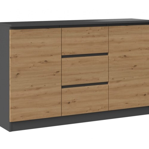 2D3S chest of drawers 120x30x75 cm, anthracite/artisan 2D3S chest of drawers 120x30x75 cm, anthracite/artisan