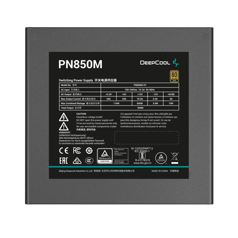 DeepCool PN850M power supply unit 850 W 20+4 pin ATX ATX Black DeepCool PN850M power supply unit 850 W 20+4 pin ATX ATX Black
