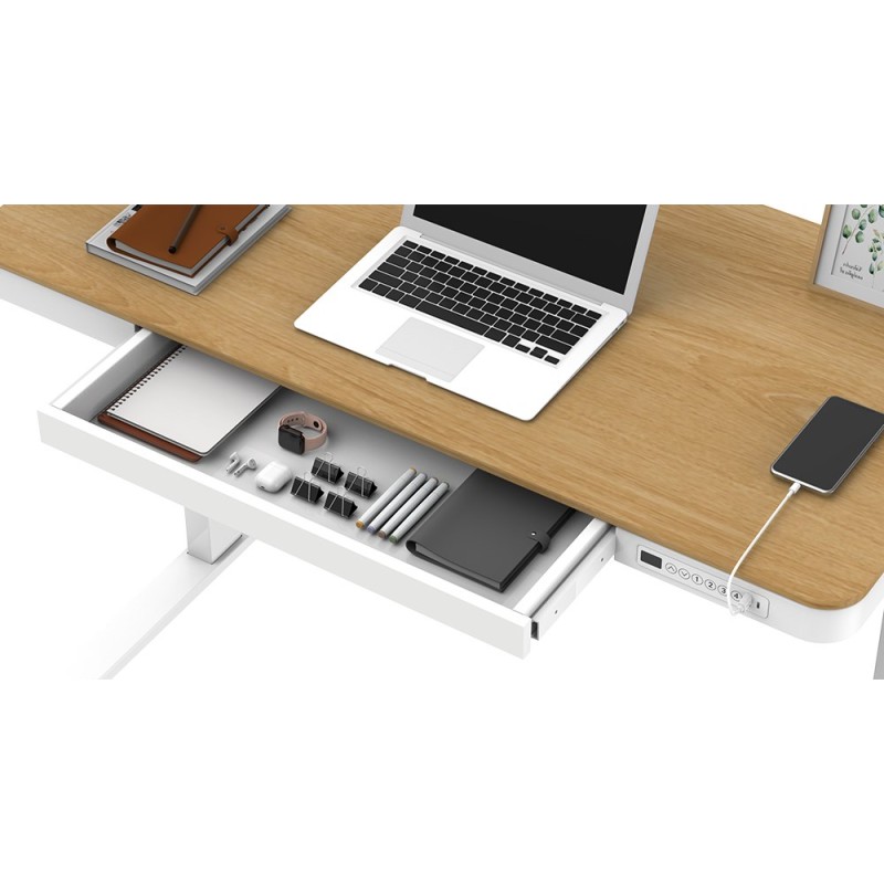 ACTIVEJET desk with electric height adjustment 140x70 ET119W-C white/oak ACTIVEJET desk with electric height adjustment 140x70 ET119W-C white/oak