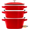 Staub La Cocotte Round Cast iron Casserole baking dish -- SET OF 3 PIECES Staub La Cocotte Round Cast iron Casserole baking dish -- SET OF 3 PIECES