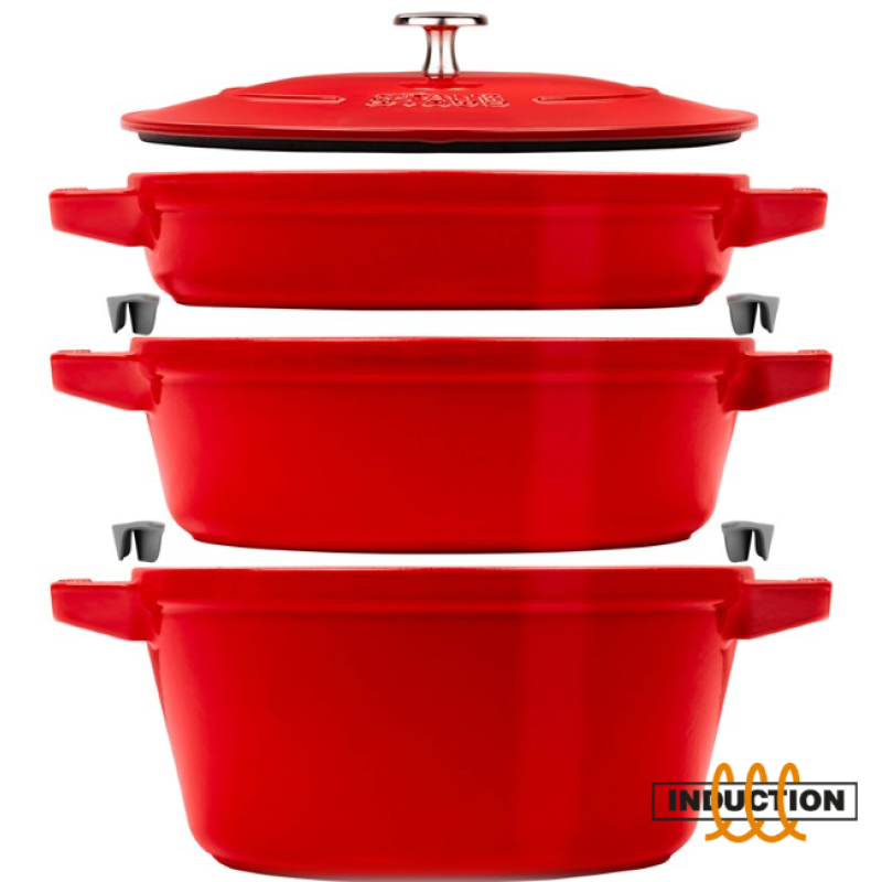 Staub La Cocotte Round Cast iron Casserole baking dish -- SET OF 3 PIECES Staub La Cocotte Round Cast iron Casserole baking dish -- SET OF 3 PIECES