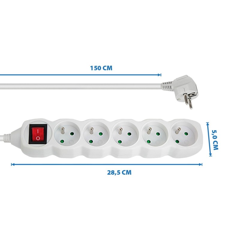 Esperanza ELK214W Power strip 5GN/1.5M White Esperanza ELK214W Power strip 5GN/1.5M White
