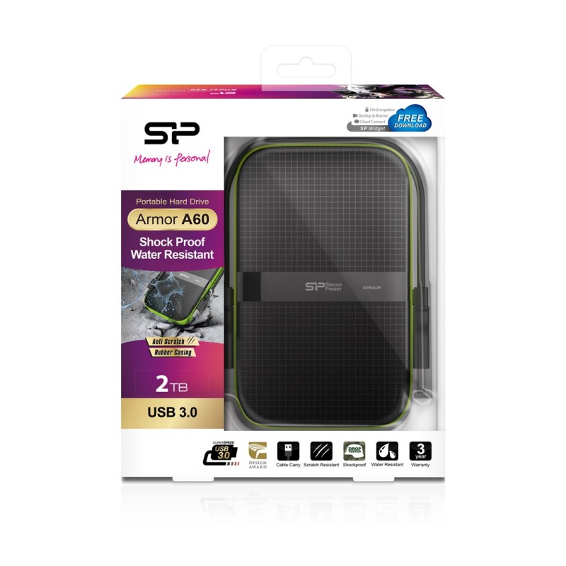 Silicon Power Armor A60 external hard drive 2000 GB Black Silicon Power Armor A60 external hard drive 2000 GB Black