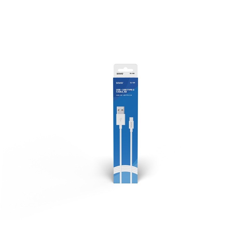 Savio USB – USB type C cable 5A, 1m CL-126 White Savio USB – USB type C cable 5A, 1m CL-126 White