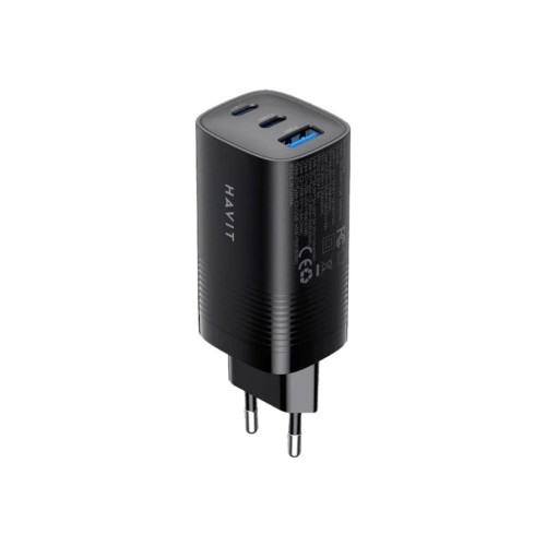 Havit UC20 - GaN 65 W three-port travel charger, black Havit UC20 - GaN 65 W three-port travel charger, black