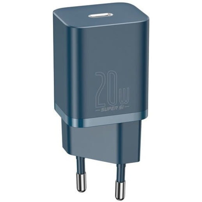 Baseus Super Si Power charger with USB-C to Lightning cable 20W Blue Baseus Super Si Power charger with USB-C to Lightning cable 20W Blue