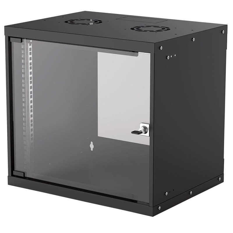 Intellinet Network Cabinet, Wall Mount (Basic), 9U, Usable Depth 340mm/Width 485mm, Black, Flatpack, Max 50kg, Glass Door, 19 Intellinet Network Cabinet, Wall Mount (Basic), 9U, Usable Depth 340mm/Width 485mm, Black, Flatpack, Max 50kg, Glass Door, 19