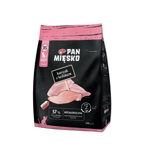 PAN MIĘSKO Chicken with rabbit XS - dry cat food - 400g