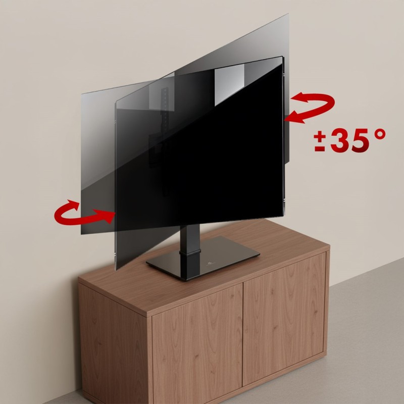 Maclean universal TV stand, for RTV cabinet, stand, max. 40kg, max. VESA 400x400, height and angle adjustment, for 32-65