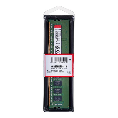 Kingston Technology ValueRAM KVR32N22D8/16 memory module 16 GB 1 x 16 GB DDR4 3200 MHz Kingston Technology ValueRAM KVR32N22D8/16 memory module 16 GB 1 x 16 GB DDR4 3200 MHz