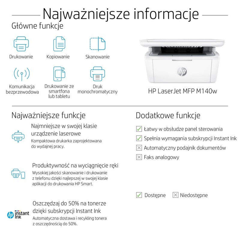 HP LaserJet MFP M140w Printer, Black and white, Printer for Small office, Print, copy, scan, Scan to email; Scan to PDF; Compact Size HP LaserJet MFP M140w Printer, Black and white, Printer for Small office, Print, copy, scan, Scan to email; Scan to PDF; Compact Size