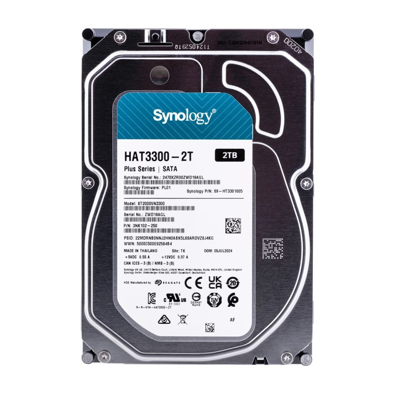 Synology HAT3300-2T internal hard drive 2 TB 5400 RPM 3.5 Synology HAT3300-2T internal hard drive 2 TB 5400 RPM 3.5