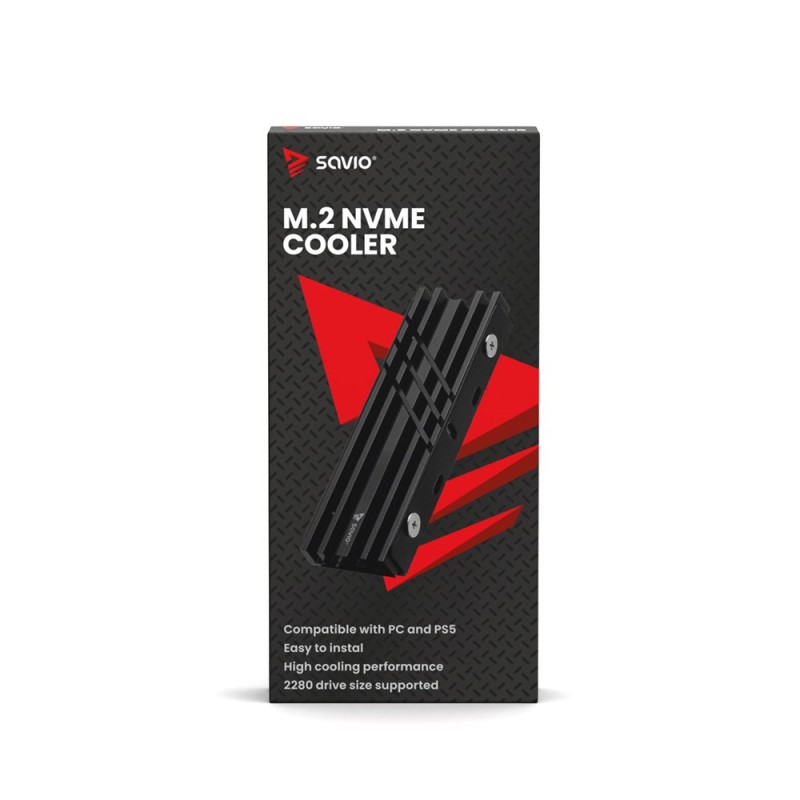 SAVIO Cooling for M.2 NVME 2280 drives, AK-60, Black SAVIO Cooling for M.2 NVME 2280 drives, AK-60, Black