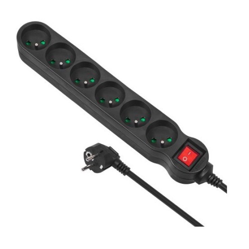 Maclean MCE225 power extension 1.5 m 6 AC outlet(s) Indoor Black Maclean MCE225 power extension 1.5 m 6 AC outlet(s) Indoor Black