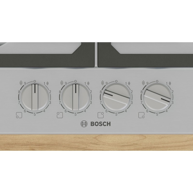 Bosch Serie 6 PCH6A5I90 hob Stainless steel Built-in 60 cm Gas 4 zone(s)