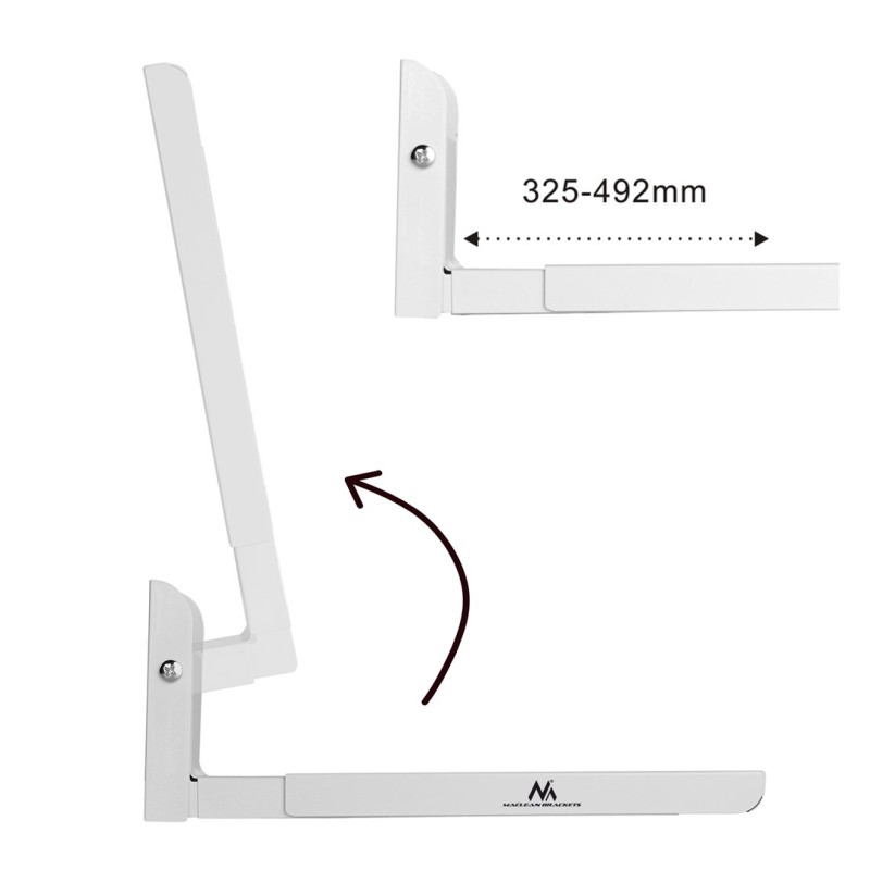 Maclean MC-915 W Universal Microwave Oven Bracket Holder Wall Mount Adjustable White Space Saving 30kg Maclean MC-915 W Universal Microwave Oven Bracket Holder Wall Mount Adjustable White Space Saving 30kg