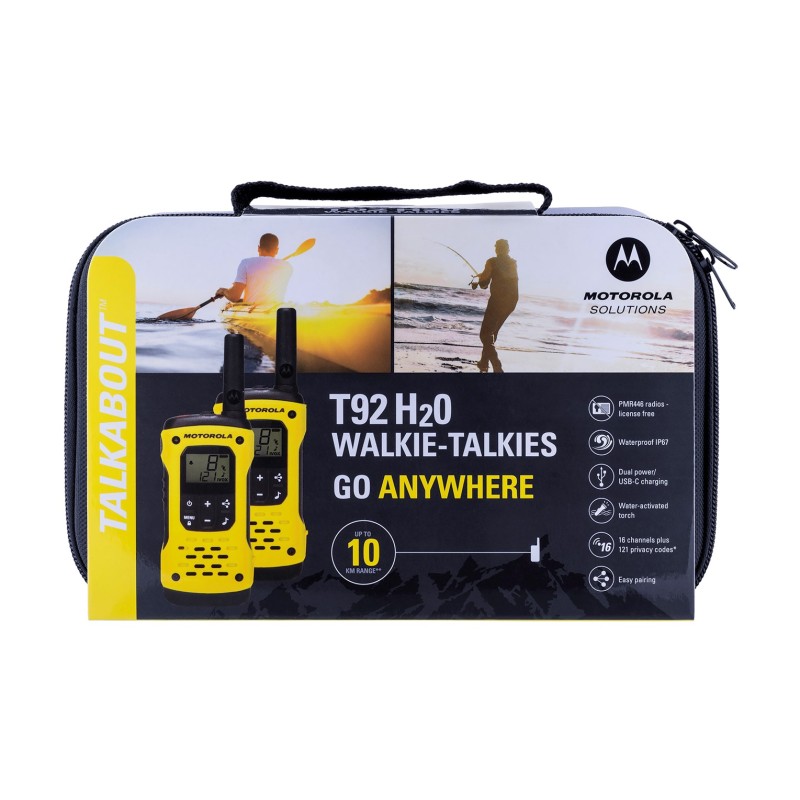MOTOROLA RADIOTELEFON T92 H2O walkie-talkie 16 channels 2 pc(s) Black, yellow MOTOROLA RADIOTELEFON T92 H2O walkie-talkie 16 channels 2 pc(s) Black, yellow