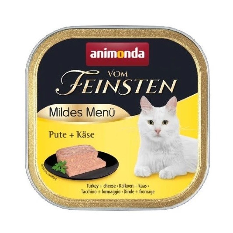 ANIMONDA Vom Feinsten Adult Mildes Menu Turkey with cheese - wet cat food - 100g