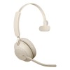 Jabra Evolve2 65 UC Mono Link380c - wireless over-ear headphones with stand, beige Jabra Evolve2 65 UC Mono Link380c - wireless over-ear headphones with stand, beige