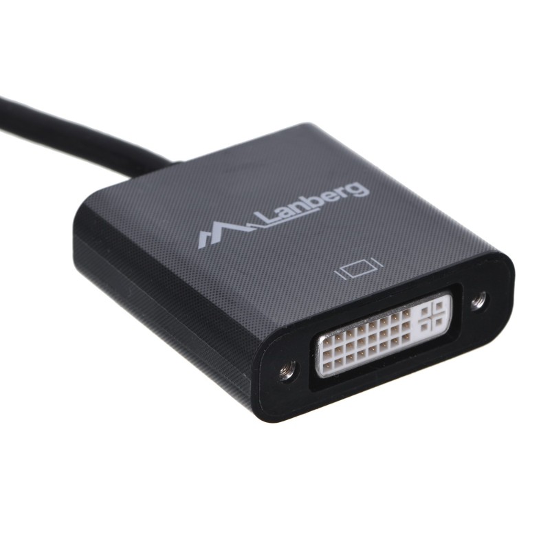 Lanberg AD-0007-BK video cable adapter 0.1 m DisplayPort DVI-D Black Lanberg AD-0007-BK video cable adapter 0.1 m DisplayPort DVI-D Black